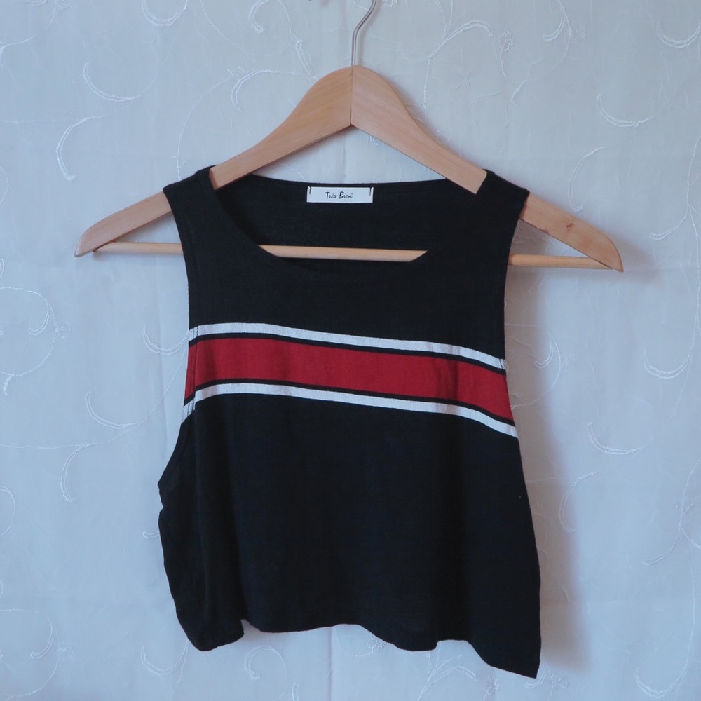 Red Stripe Crop Tank